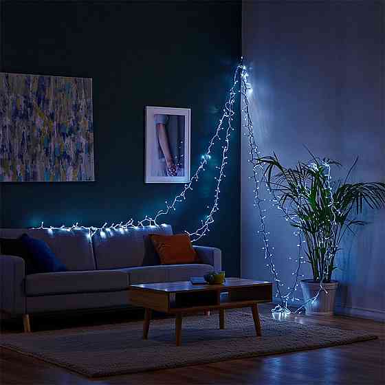 Garlando Новорічна гірлянда вулична 100 м 1000 LED із сонячною батареєю 8 режимів роботи чорний Коломия