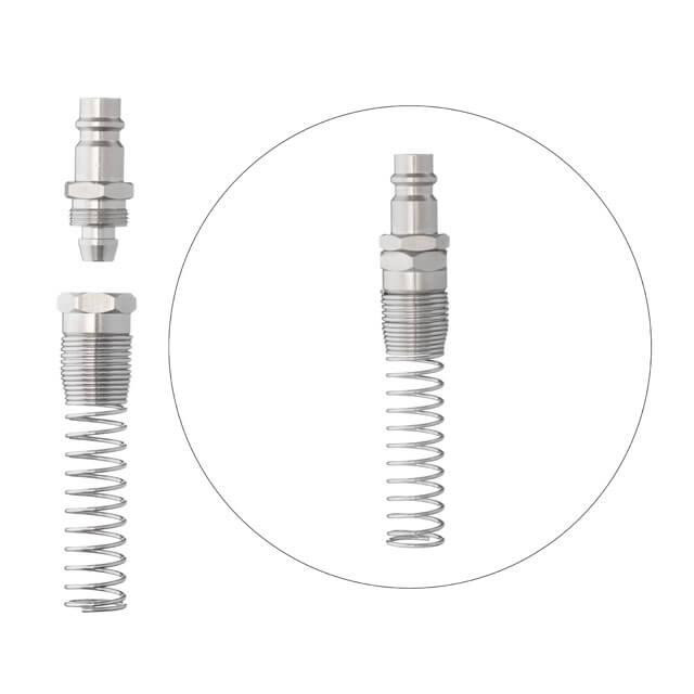 Переходник с пружиной из спирального или прямого шланга 8×12 мм на соответствующую часть быстроразъемного соединения INTERTOOL PT-1837 Киев - изображение 3