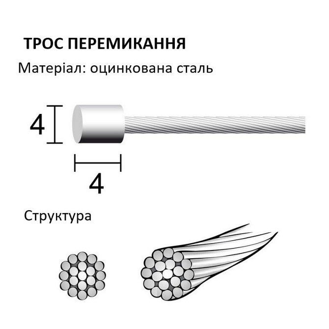 Трос трансмісійний велосипедний Longus, 1.2X2000мм (1шт) Бровари - фото 2