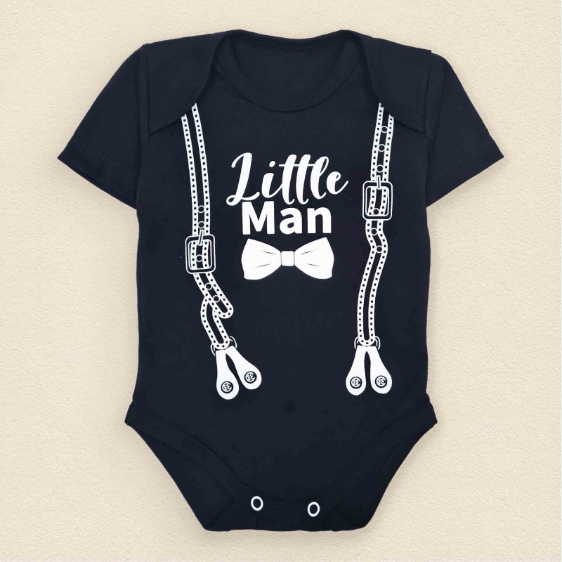Боді для хлопчика зі принтом Little Man зріст 86 см (12 - 18 місяців) Malena Чорний Кривий Ріг - фото 1