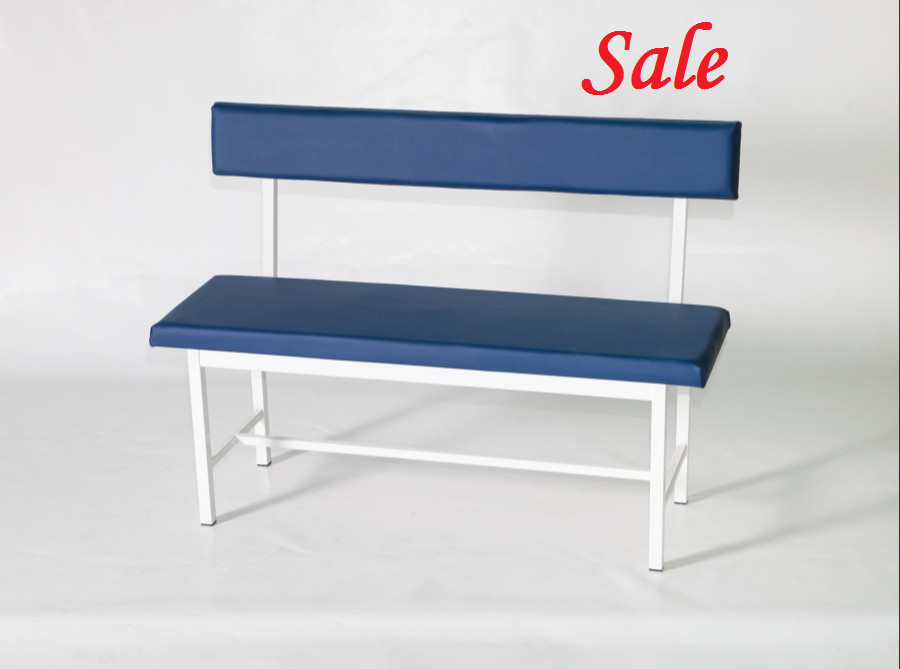 Банкетка медична коридорна зі спинкою АТОН БК-2-С синій, бежевий, салатовий Дніпро - фото 1