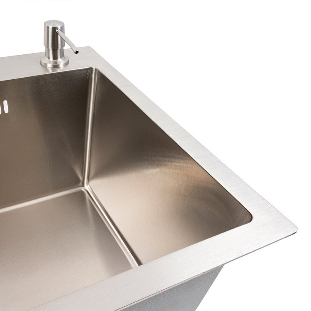 Кухонна мийка 58*43 нержавійка VALESO Handmade (товщина 3,0/1,5) Коломыя - изображение 3