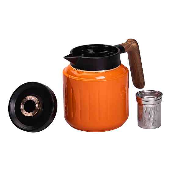 Yiwu Чайник термос з індикатором температури та заварником 1 л помаранчевий HP-14-51O Коломыя