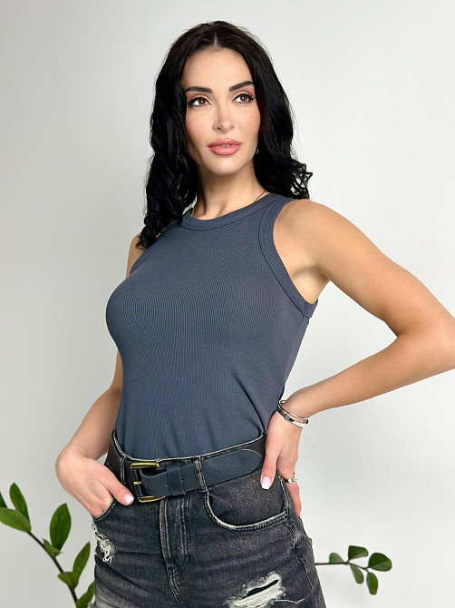 Майка женская рубчик Effy 42-44, Графит Киев - изображение 2