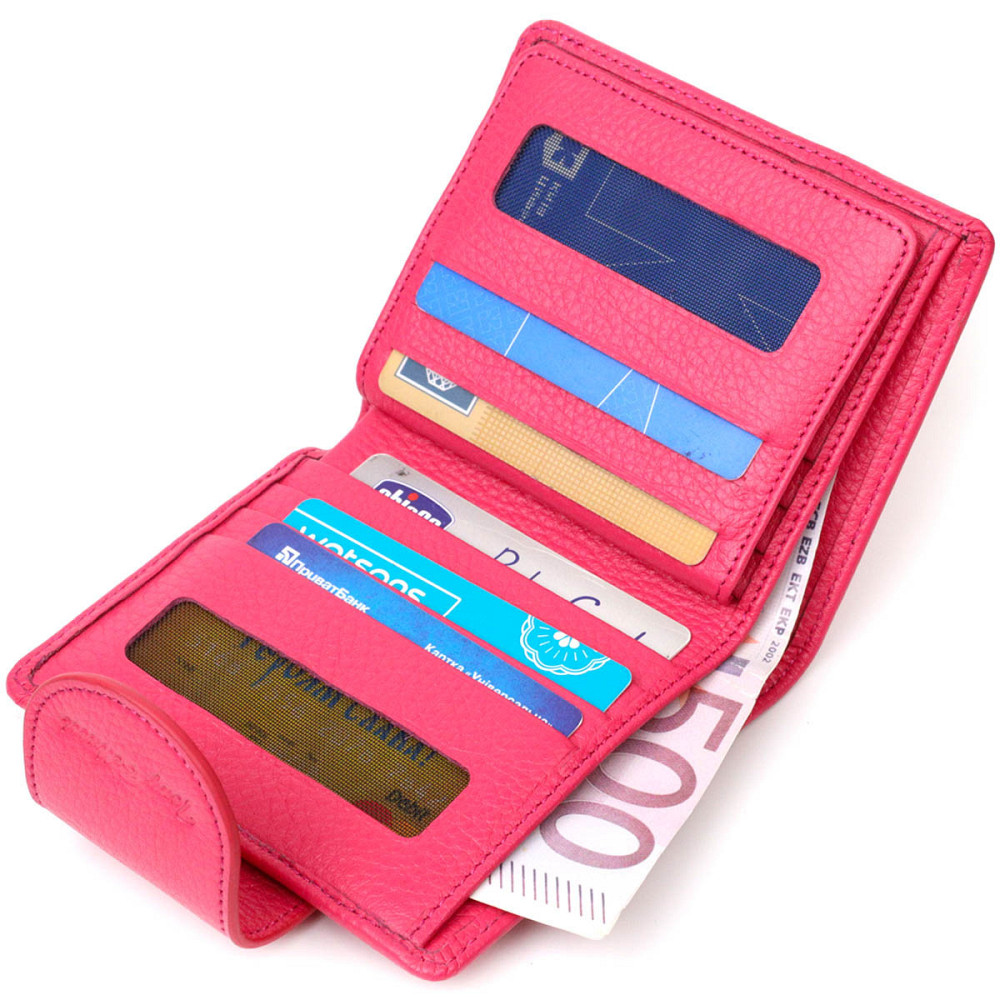 Кольоровий жіночий гаманець з натуральної шкіри Фуксія (Tony Bellucci) Київ - фото 1