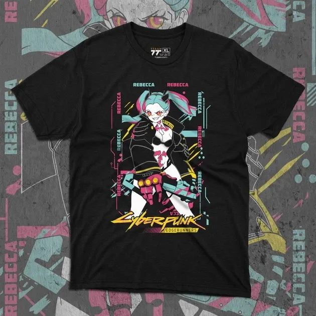Футболка чоловіча з  принтом Cyber Punk Rebecca 2 Розмір 48 Anime1020 Дніпро - фото 1
