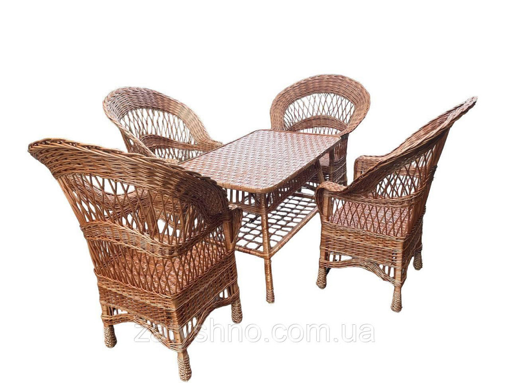 Набор из лозы стол с креслами Киев - изображение 5