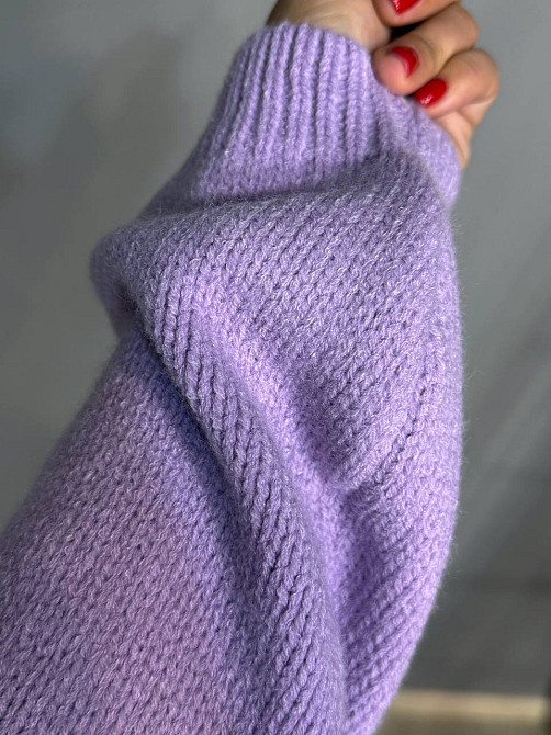 Светр жіночий Fancy Matinee 539 оверсайз однотонний, бузковий, one size Київ - фото 5