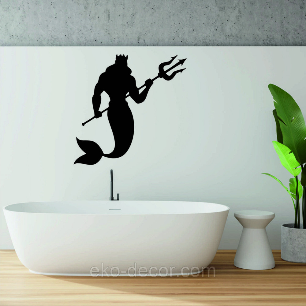 Декоративное настенное 3D Панно «Морской царь» Декор на стену с объемом 90*87 см, Черный Киев - изображение 3