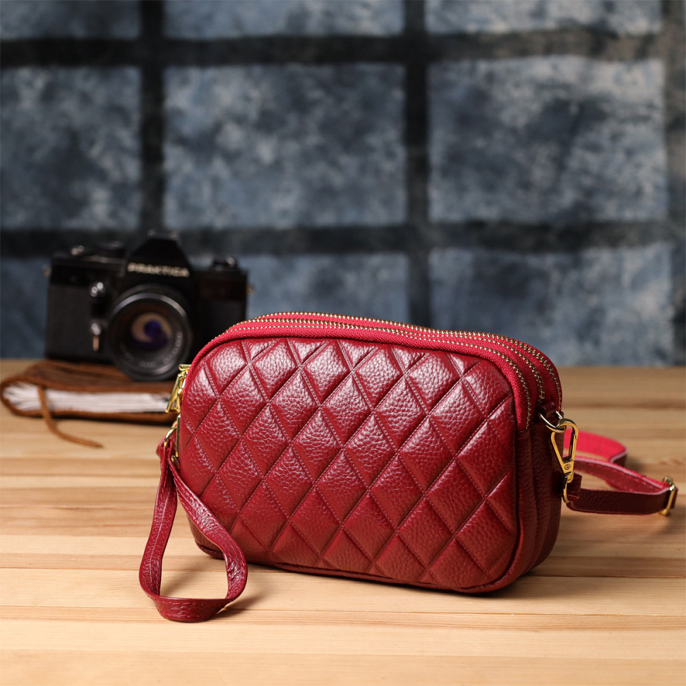 Сумка на три відділення для жінок з натуральної шкіри Vintage 22889 Київ - фото 9