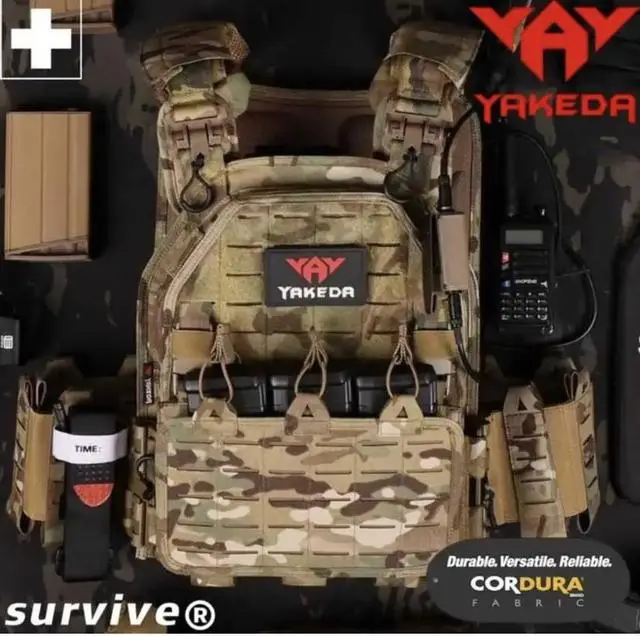 Плитоноска Yakeda (без плит) з підсумками під магазини та швидким скиданням (Мультикам) Вінниця - фото 7