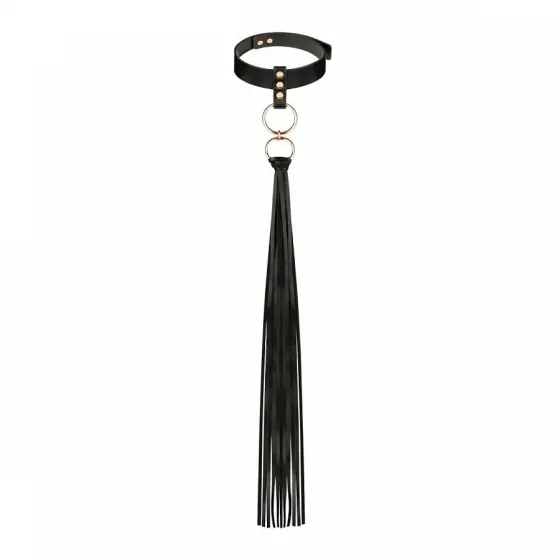 Нашийник с флогером Rosy Gold - Collar with Flogger - Black Львів