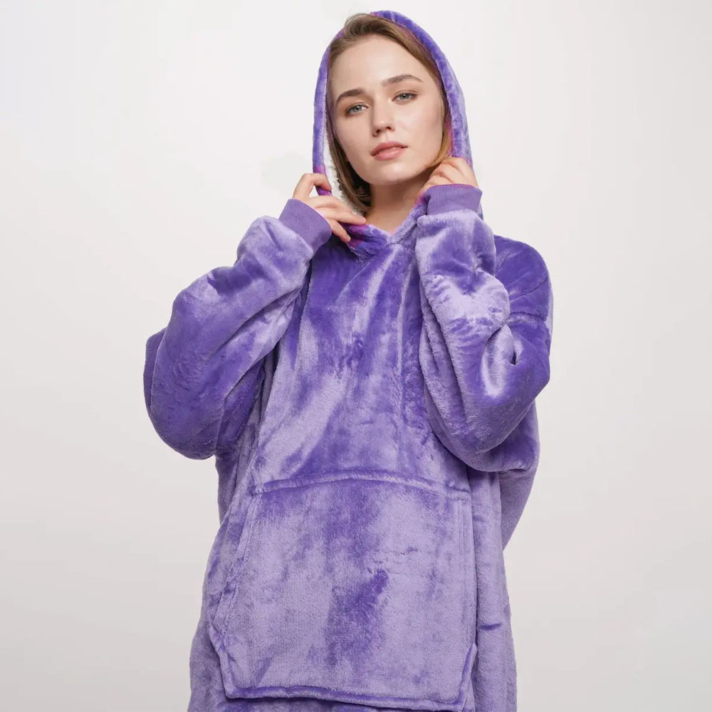 Плед толстовка с капюшоном (100х80см) HUGGLE HOODIE, Фиолетовый / Плед-худи / Оверсайз толстовка плед с капюшоном Киев - изображение 9