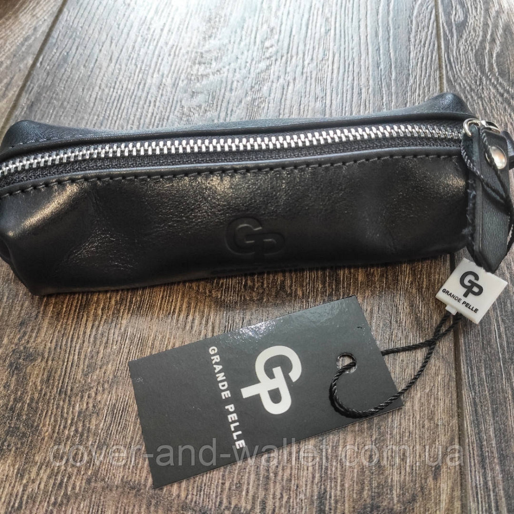 Черная глянцевая кожаная ключница ручной роботы Grande Pelle Киев - изображение 2