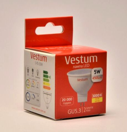 Led лампа gu5.3 MR16 3W 3000K Vestum Киев