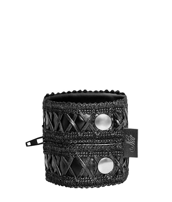 Жіночий гаманець-браслет Noir Handmade F326, black, під шкіру, рельєфний візерунок, кишеня на блискавці Sex Aura Київ - фото 3