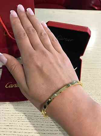 Cartier браслет с отверткой в лимонном золоте с камнями / Картье браслет LOVE лимонное золото Одесса