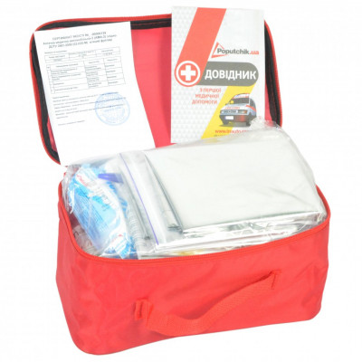 Автомобильная аптечка Poputchik 2 (АМА-2) по ГОСТ 3961-2000 футляр мягкий красный 30х18х12 (02-025-М) Винница - изображение 3