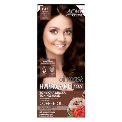 Оттеночный бальзам Acme Color Hair Care Ton Oil Mask 043 - Темный каштан (4820197009503) Винница - изображение 1