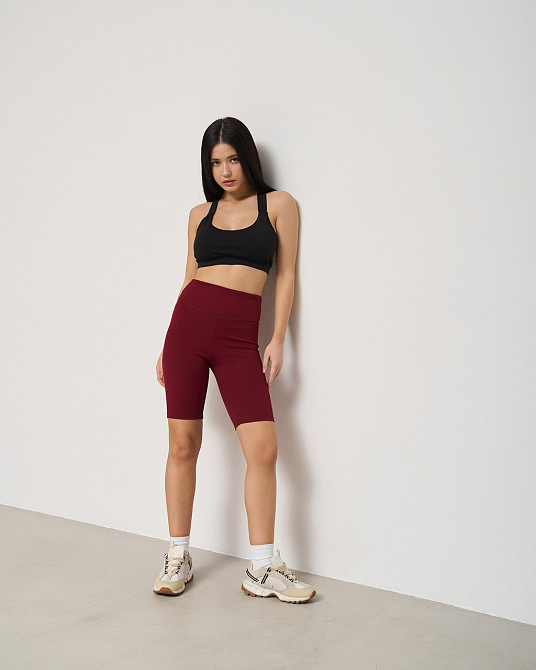 Велосипедки жіночі в рубчик Nicoletta 10075 XL, Бордовий Київ - фото 7