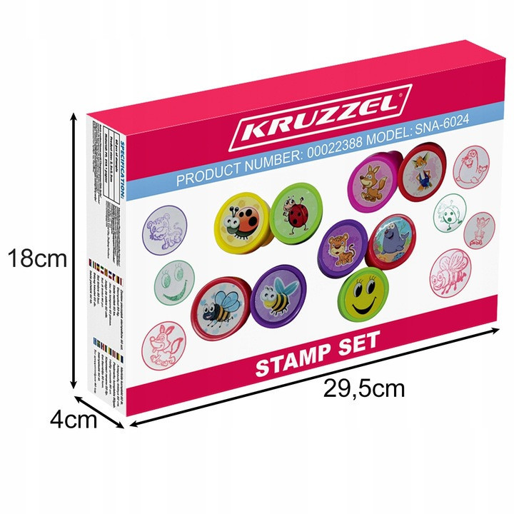 Набор штампов 60 шт / 6 цветов с разными дизайнами для детей Kruzzel (22388) Нововолынск - изображение 9