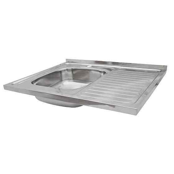 Кухонная мойка накладная с нержавеющей стали Kroner KRP Polierte - 60х80L (0.6 мм) Киев