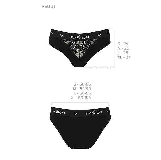 Трусики з широкою гумкою і мереживом Passion PS001 PANTIES S, black Sex Aura Київ