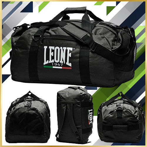Спортивна сумка рюкзак трансформер Leone чорна сумка через плече для тренувань Спортивна сумка для боксу Київ - фото 1