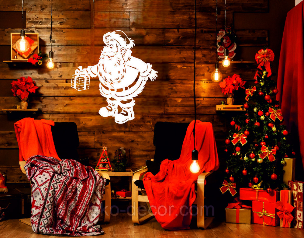 Декоративное настенное Панно «Дед Мороз», Декор на стену 70*65 см Киев - изображение 3