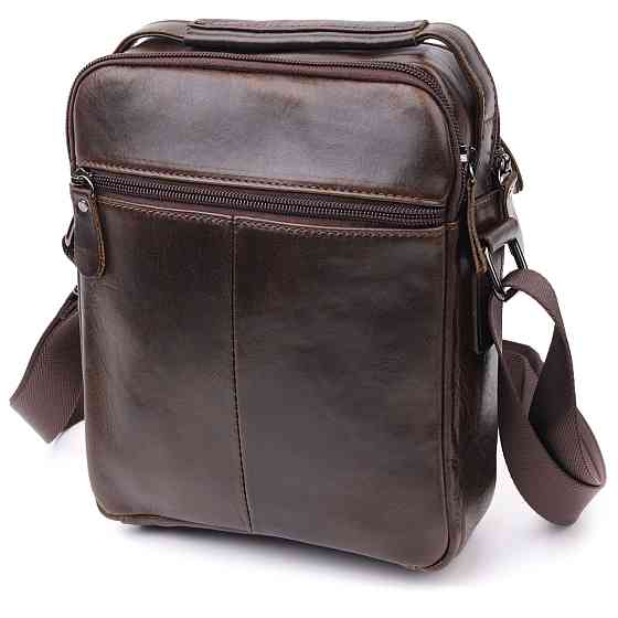 Практична чоловіча сумка Vintage 20824 шкіряна Коричневий Київ
