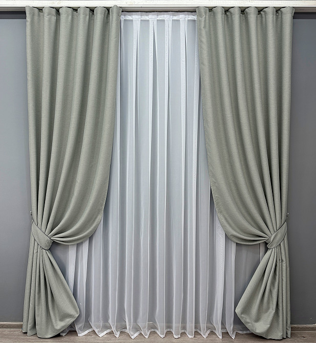 Комплект готовых штор VR-Textil Блэкаут двусторонний Eclipsе № 1790ш Сатин 150х270 см 2 шт (33-0767) Киев - изображение 2