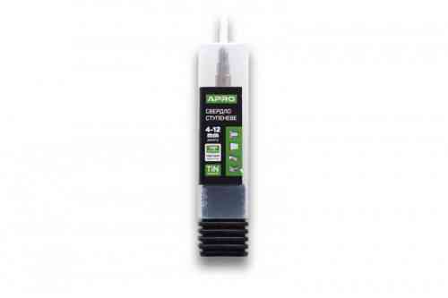 Сверло ступенчатое 4-12мм APRO Ровно