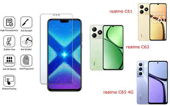 Защитное стекло NeoGlass для realme C61, realme C63, realme C65 4G – ультрапрозрачное и устойчивое Киев