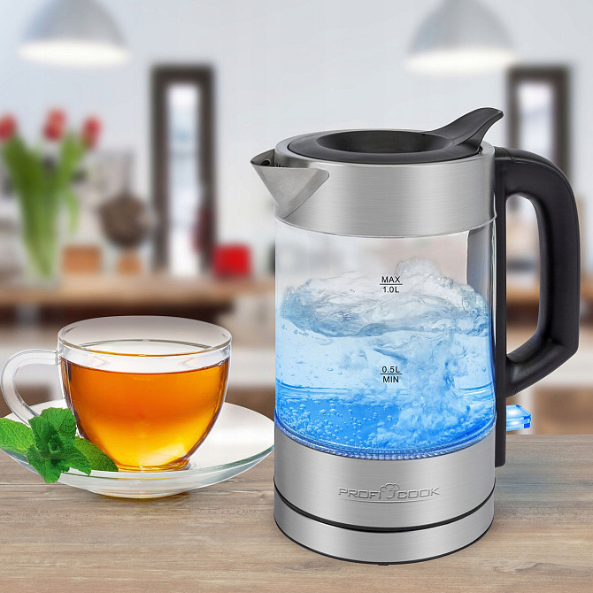 Электрический чайник стеклянный 1.5 литра с подсветкой Profi Cook PC-WKS (1107) 2200 Вт Нововолынск - изображение 9