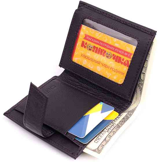 Компактний жіночий гаманець із натуральної шкіри ST Leather 22855 Коричневий Київ