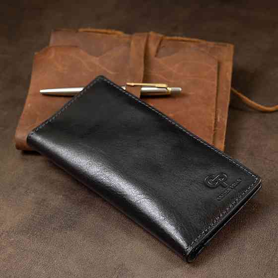 Практичное мужское портмоне Черный (GRANDE PELLE) Киев