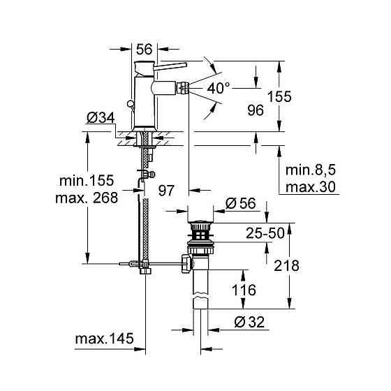 Змішувач для біде Grohe BauClassic 32864000 Київ