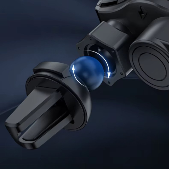 Держатель для телефона,автомобильный с беспроводной зарядкой 15W в машину с поворотом на 360 градусов,чёрный Каменец-Подольский