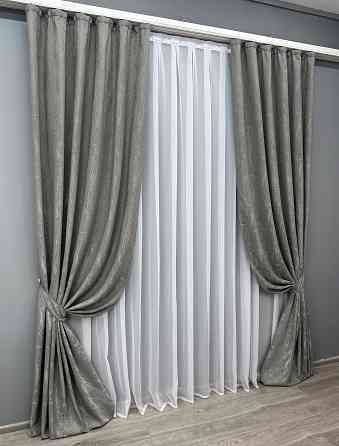 Комплект штор VR-Textil Жакард Viva Marmo № 1785ш Сірий 100х290 см 2 шт (31-0001) Киев