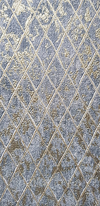 Шпалери вінілові на флізеліні Marburg Aura метрові смуги сіточкою структурні золотисті на чорному Київ - фото 3