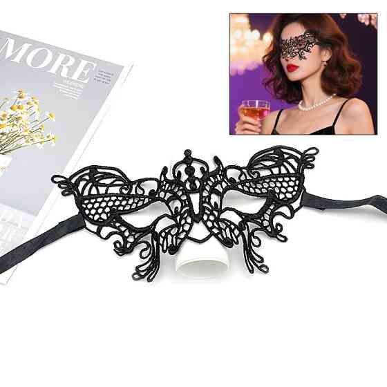 Маска із мережива ​​​​​​​one size чорний Київ