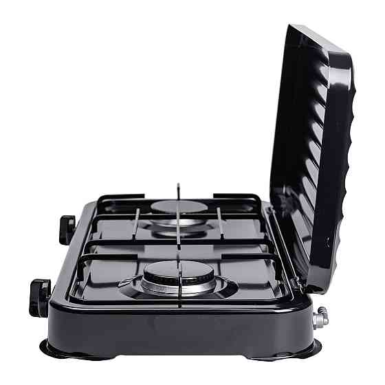 Настільна газова плита на 2 конфорки 4.4 кВт міні газова плита для балонного газу Чорна Sokany SK-6002B Коломия