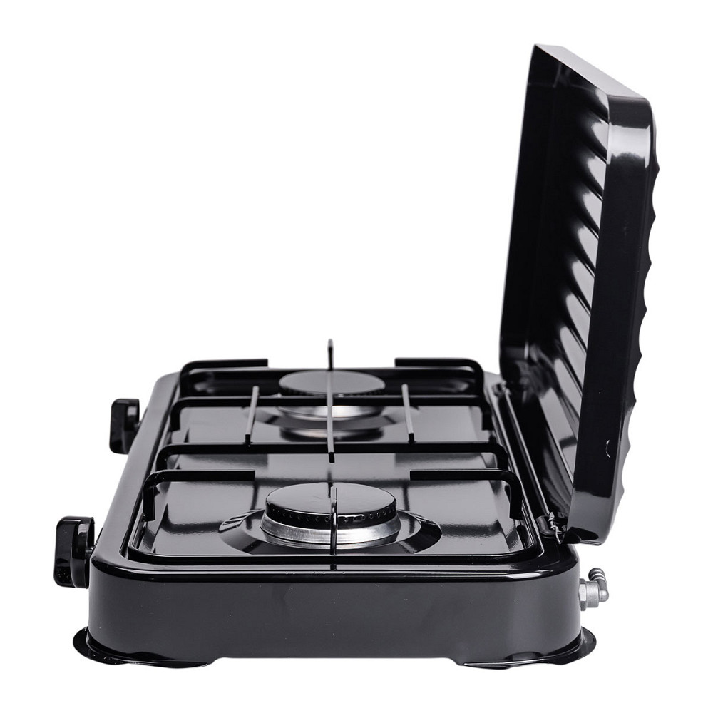 Настільна газова плита на 2 конфорки 4.4 кВт міні газова плита для балонного газу Чорна Sokany SK-6002B Коломия - фото 6