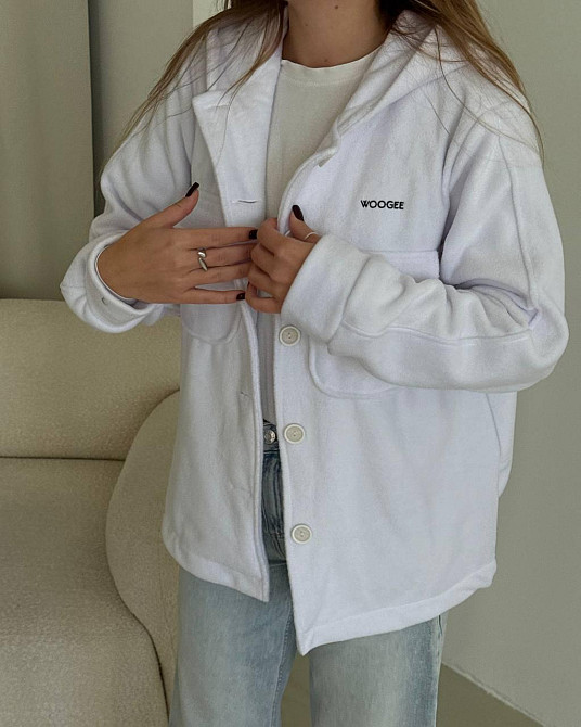 Жіноча стильна тепла сорочка з гудзиками полар - фліс Одеса - фото 4