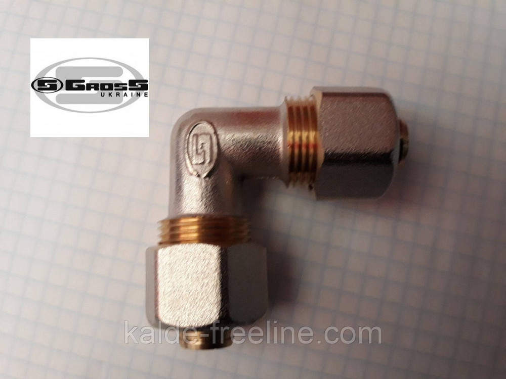 Кут з'єднувальний 20*20 Gross (посилений) для металопластикової труби Харків - фото 1