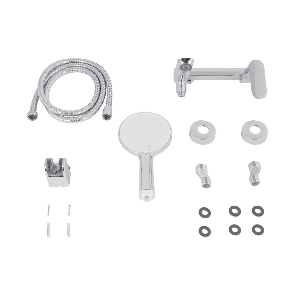 Змішувач для ванни Qtap Evia з поворотним виливом (з душовим гарнітуром) QTEVI260CRM47578 Chrome Київ - фото 9