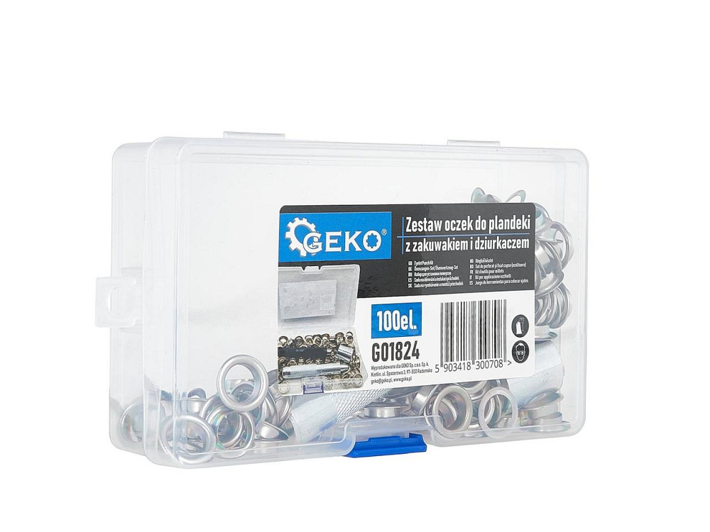 РемНабір люверсів металевих  для тентів "GeKo" з інструментом для заклепок та діркопробивником, к-т 100 шт. Стрый - изображение 5