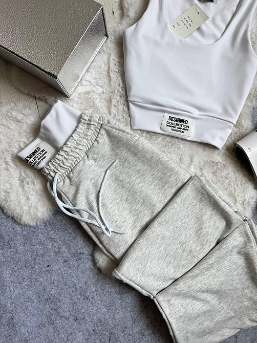 Жіночий прогулянковий костюм двійка: топ і штани двонитка + мікродайвінг Одеса - фото 7