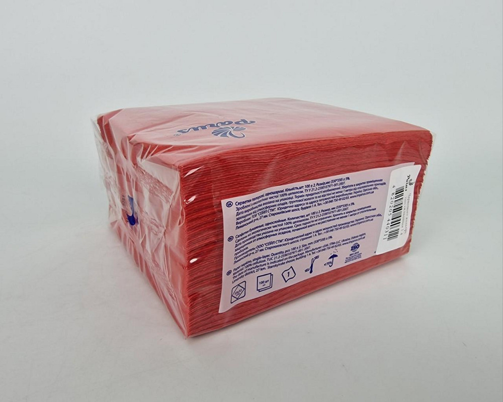 Салфетки бумажные 100лист Одесса Красная 33х33 (1 пачка) Харьков - изображение 2