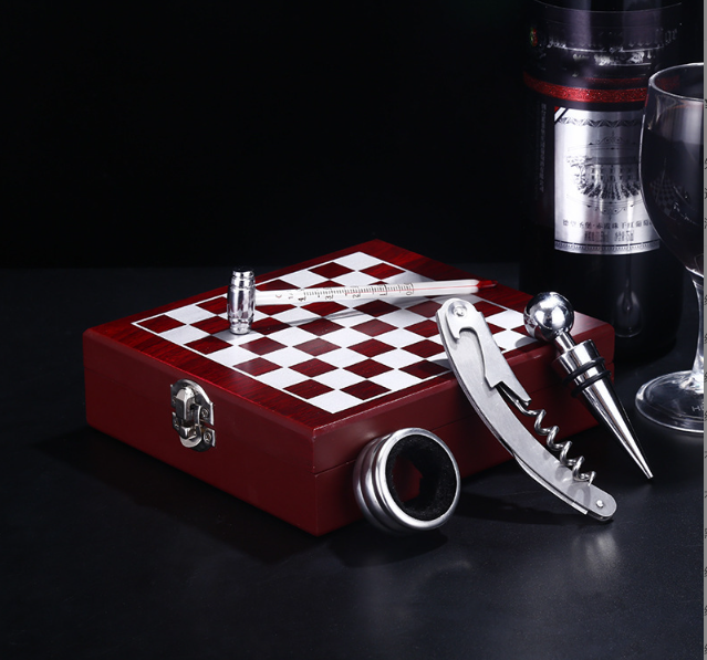 Набор для вина сомелье Шахматы 4 предмета в подарочном деревянном кейсе Бордо Кременчуг - изображение 7